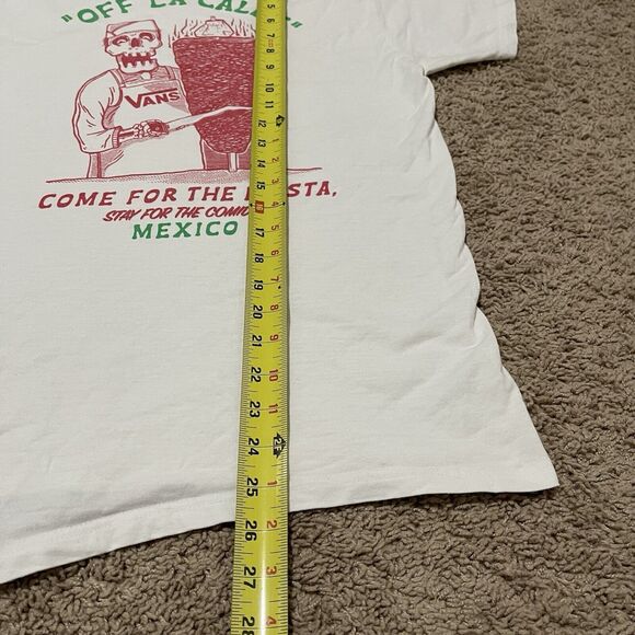 Vans Mexico Shirt Mens Small Tacos Off La Calle Come For The Fiesta Distressed - Picture 9 of 10